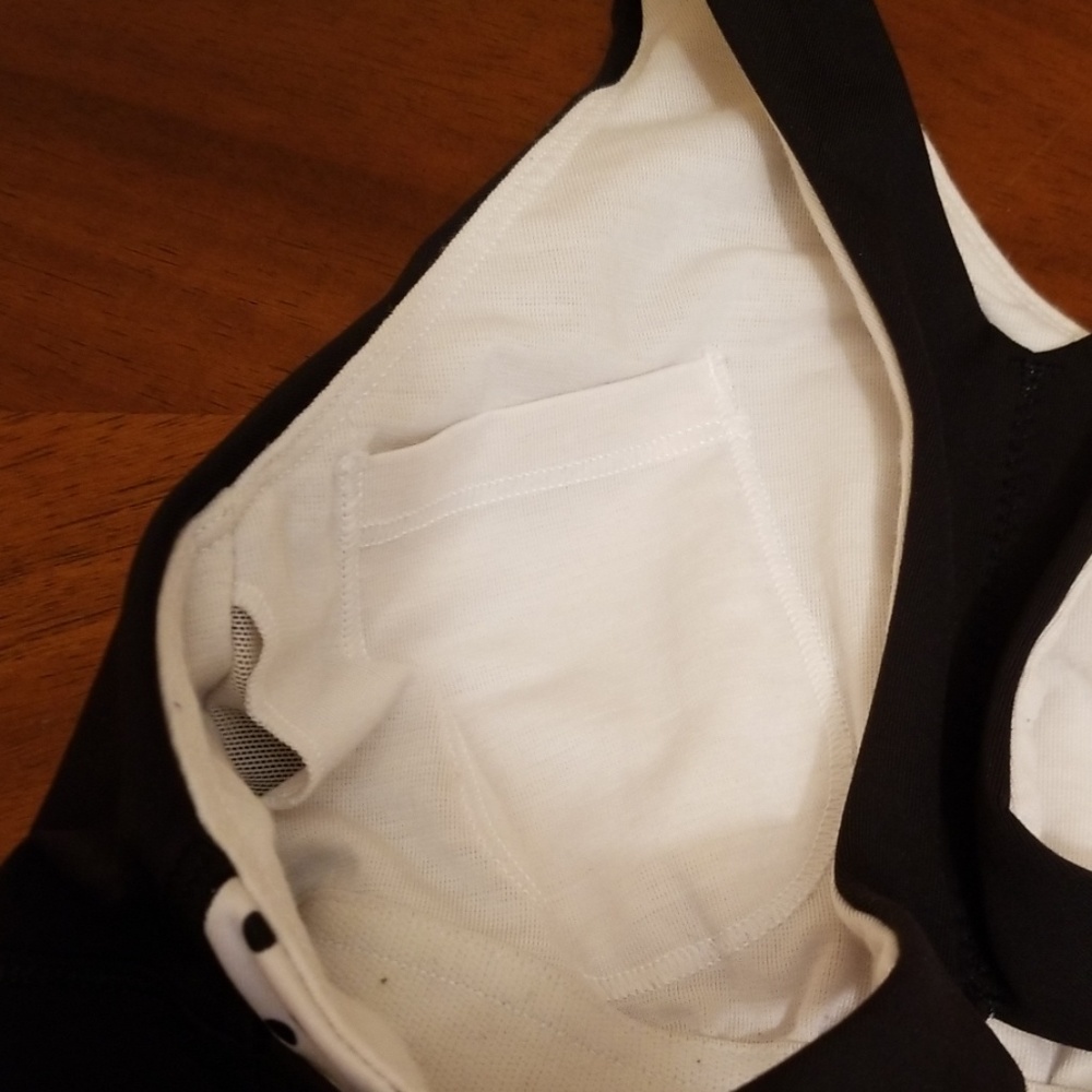 Athleta black polka dot racer back tank top M208 - Picture 5 of 7